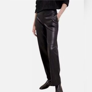 NWT Banana Republic Straight Vegan Leather Trouser Pants Black Size 4